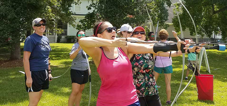 combat-archery-team-building-in-charleston image combat archery team building